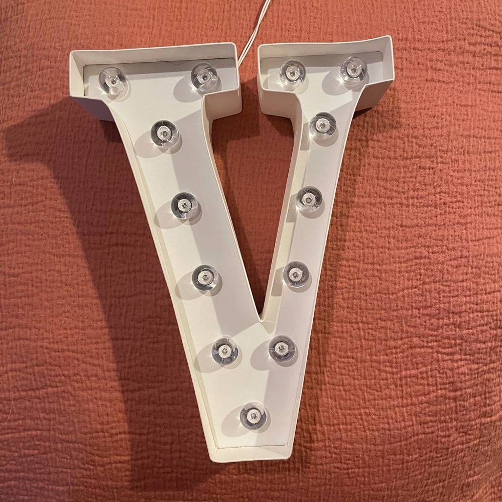 Light up letter V